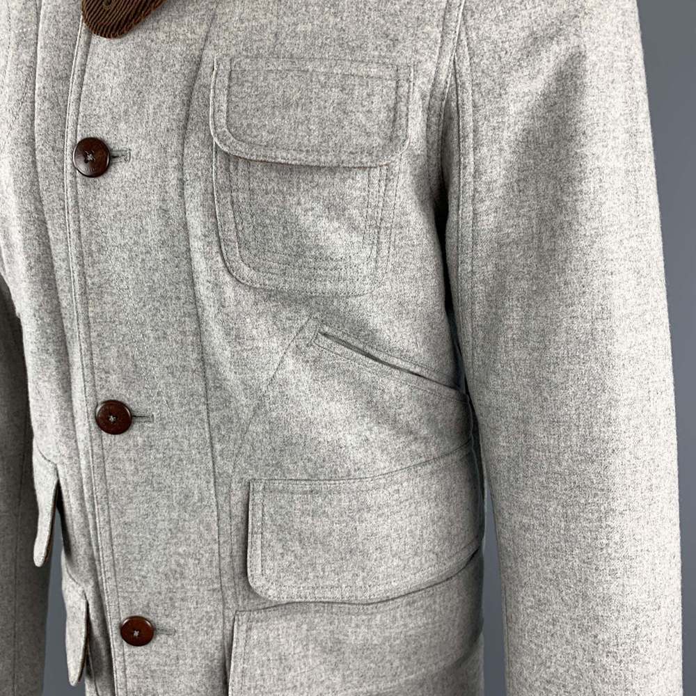 RALPH LAURENLight Grey Heather Brown Corduroy Collar Hunter Jacket - Picture 5 of 10